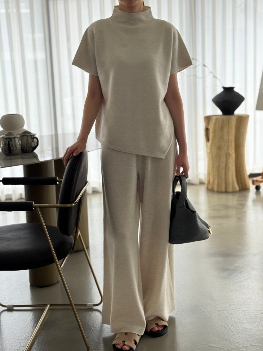 ✨ [PREMIUM LINE] 미네르바 홀가먼트 사이드 슬릿 모크넥 탑 | Minerva Wholegarment Side Slit Mock Neck Top