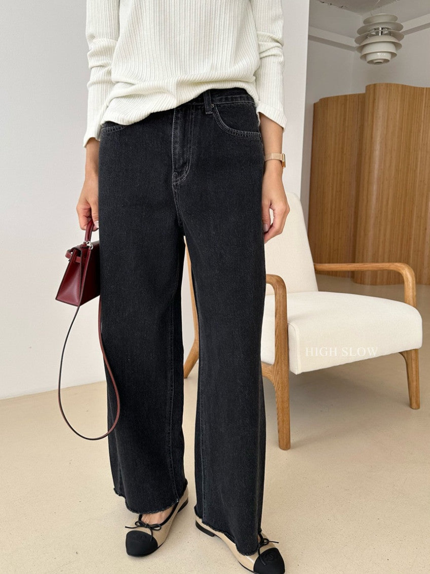 👖 카인드 굿럭 먹청 데님 | Kind Good Luck Washed Black Denim