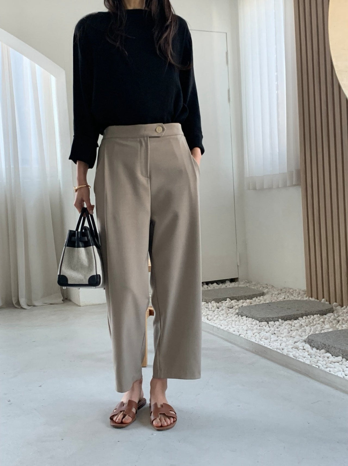 🤎 [국내생산·뒷밴딩] 럭키룸 발란 오비스포 핀턱 팬츠 | Lucky Room Banded Pleated Pants