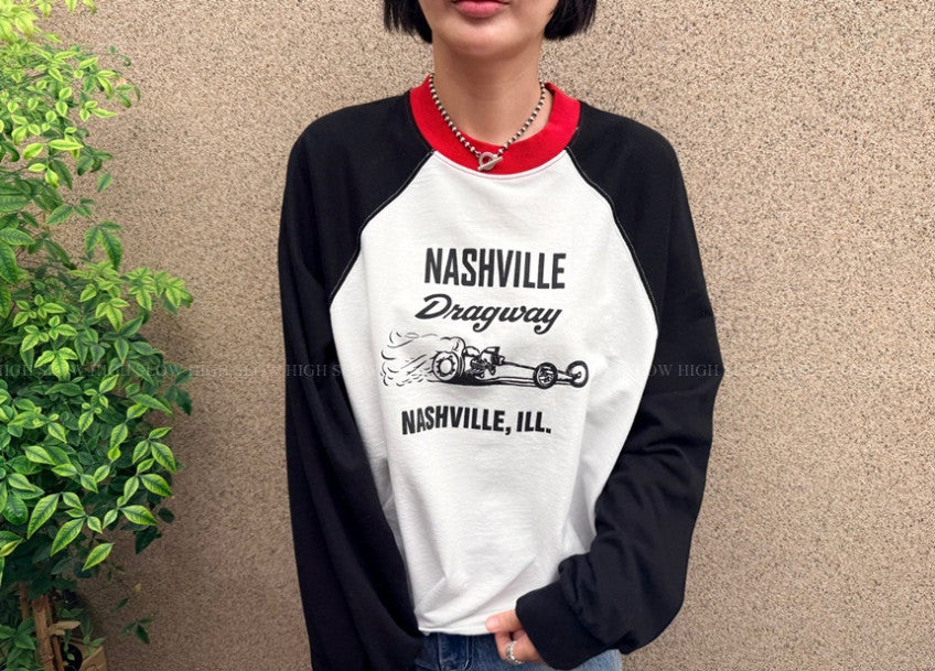 🤍 [빈티지 워싱] 내슈빌 나그랑 긴팔 티셔츠 | Nashville Vintage Raglan Tee