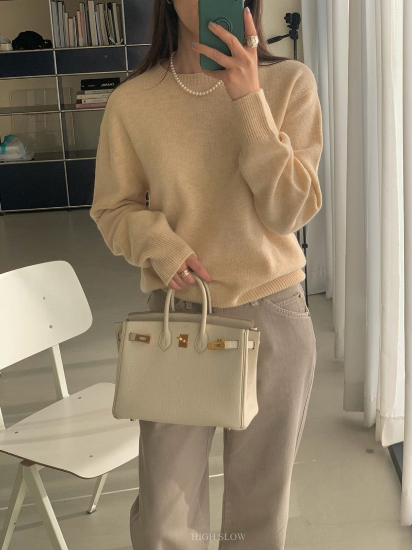 🧶 [프리미엄 라인] 슈퍼파인 메리노울 100% 홀가먼트 루즈핏 니트 | Premium Superfine Merino Wool Wholegarment Knit