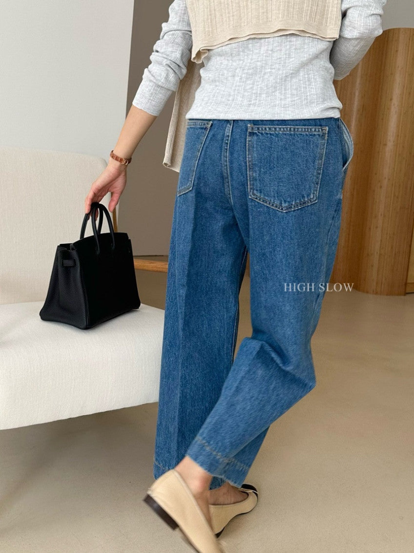 👖 카인드 미니 핀턱 데님 팬츠 | Kind Mini Pintuck Denim Pants