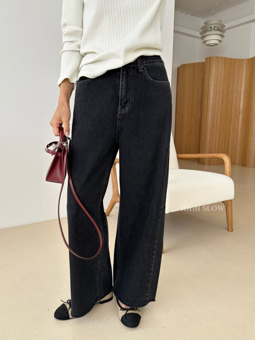👖 카인드 굿럭 먹청 데님 | Kind Good Luck Washed Black Denim