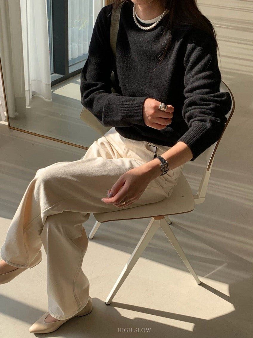 🧶 [프리미엄 라인] 슈퍼파인 메리노울 100% 홀가먼트 루즈핏 니트 | Premium Superfine Merino Wool Wholegarment Knit
