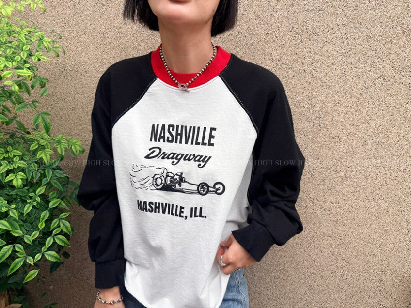 🤍 [빈티지 워싱] 내슈빌 나그랑 긴팔 티셔츠 | Nashville Vintage Raglan Tee