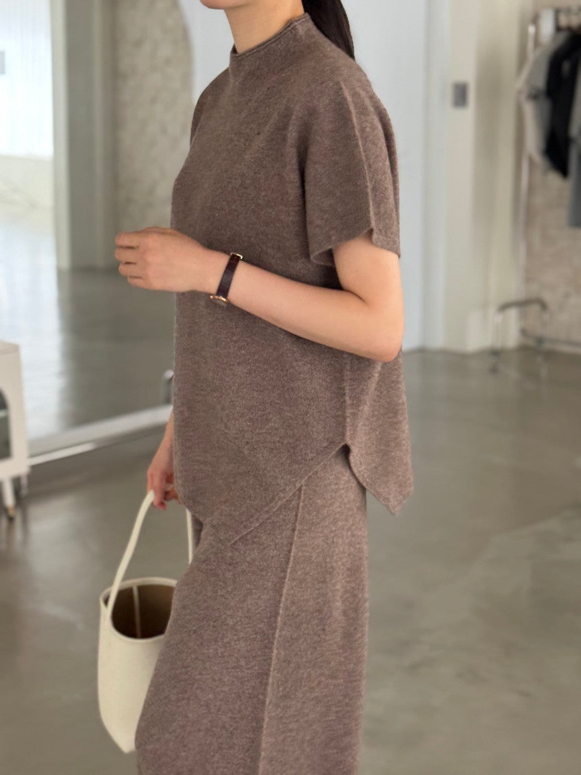 ✨ [PREMIUM LINE] 미네르바 홀가먼트 사이드 슬릿 모크넥 탑 | Minerva Wholegarment Side Slit Mock Neck Top