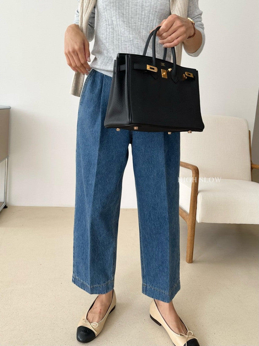 👖 카인드 미니 핀턱 데님 팬츠 | Kind Mini Pintuck Denim Pants