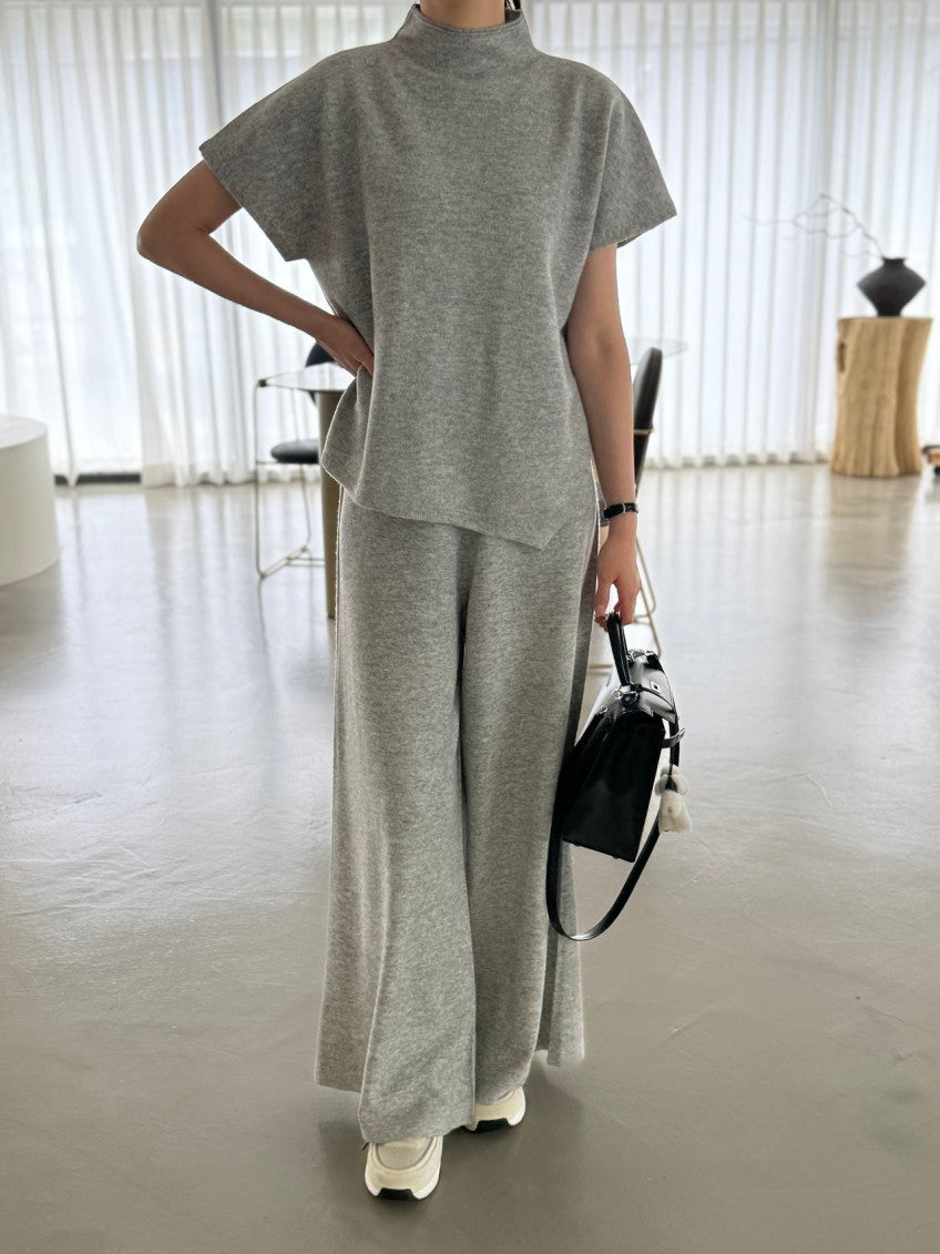 ✨ [PREMIUM LINE] 미네르바 홀가먼트 사이드 슬릿 모크넥 탑 | Minerva Wholegarment Side Slit Mock Neck Top