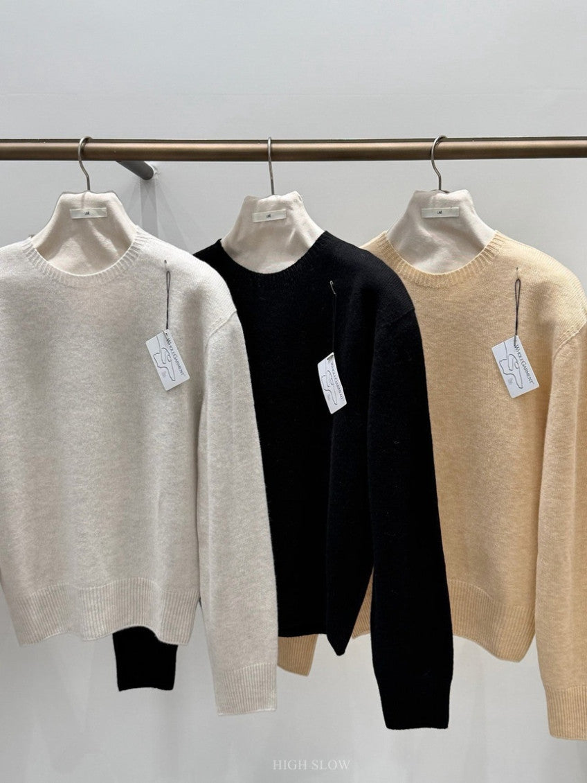 🧶 [프리미엄 라인] 슈퍼파인 메리노울 100% 홀가먼트 루즈핏 니트 | Premium Superfine Merino Wool Wholegarment Knit
