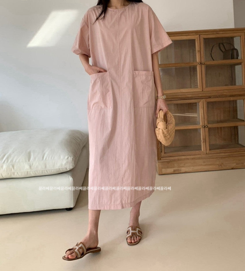 🌿 [럭키룸] 77까지 추천✨ 입는 순간 날씬해 보이는 바스락 포켓 롱원피스 Lucky Room Pocket Long Dress