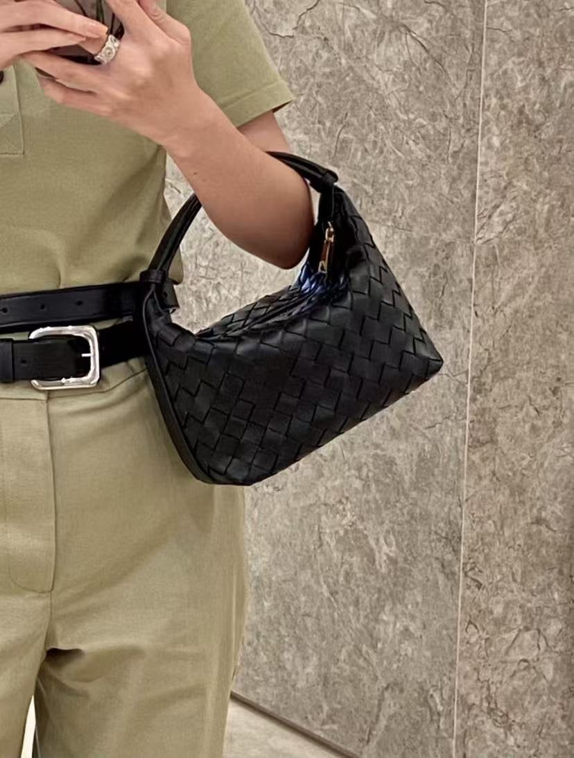 👜 [프리미엄 소가죽 100%] 보테 스타일 미니 윌리 위빙 숄더백 | Premium Genuine Leather Woven Mini Willie Shoulder Bag