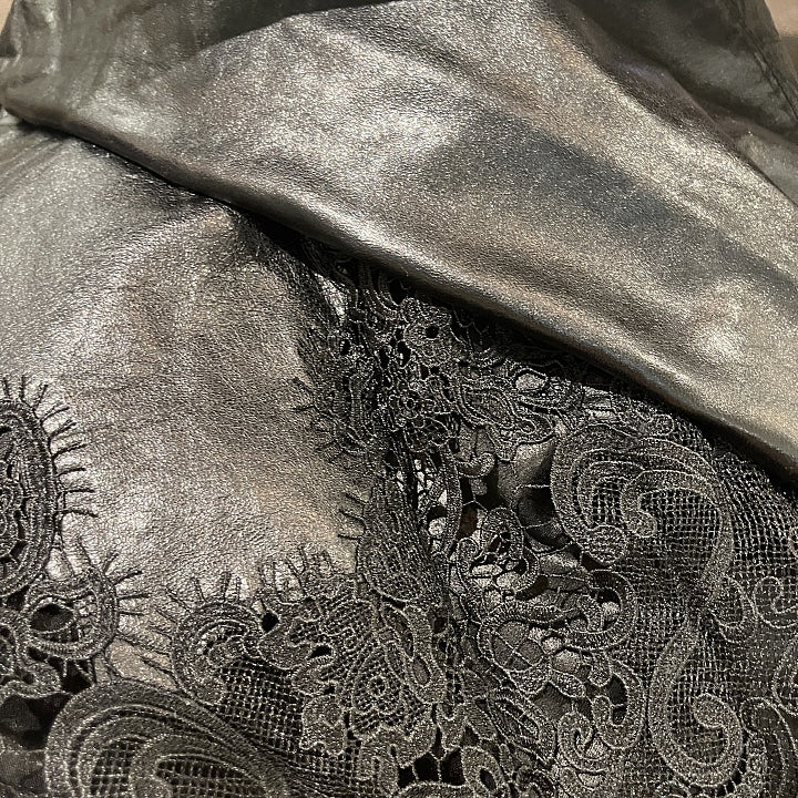 [프리미엄 고가 라인]🖤 청담동 며느리룩[PREMIUM] 100% 리얼 양가죽 레이스 셔츠 자켓 | Premium Lambskin Lace Shirt Jacket