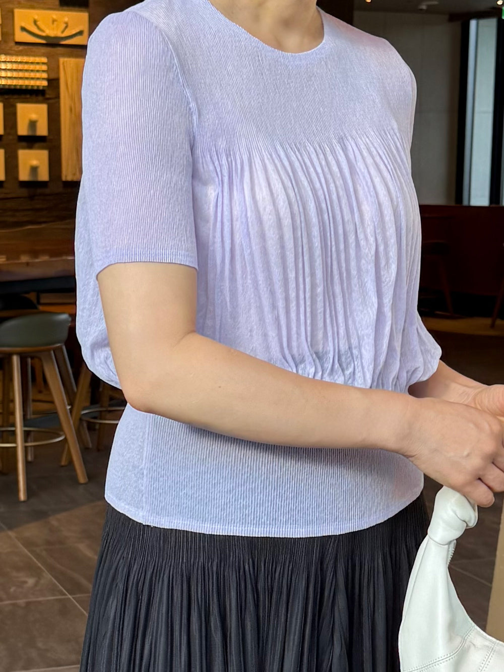 ✨🌿 ❄️셔링 쿨 플리츠 탑 블라우스 │ Shirring Cool Pleats Top Blouse │ Ultra-Light Summer Pleats Tee
