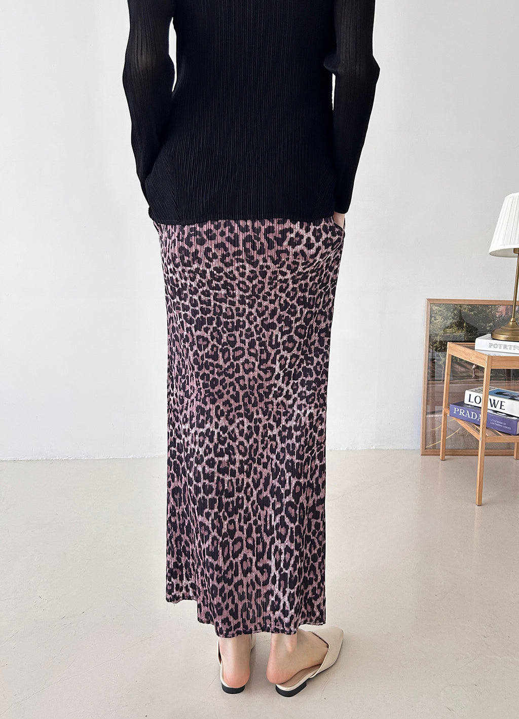 🐆 [플리츠] 레오파드 롱 스커트 | Pleated Leopard Long Skirt