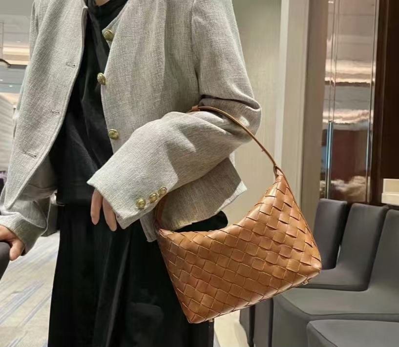 👜 [프리미엄 소가죽 100%] 보테 스타일 미니 윌리 위빙 숄더백 | Premium Genuine Leather Woven Mini Willie Shoulder Bag
