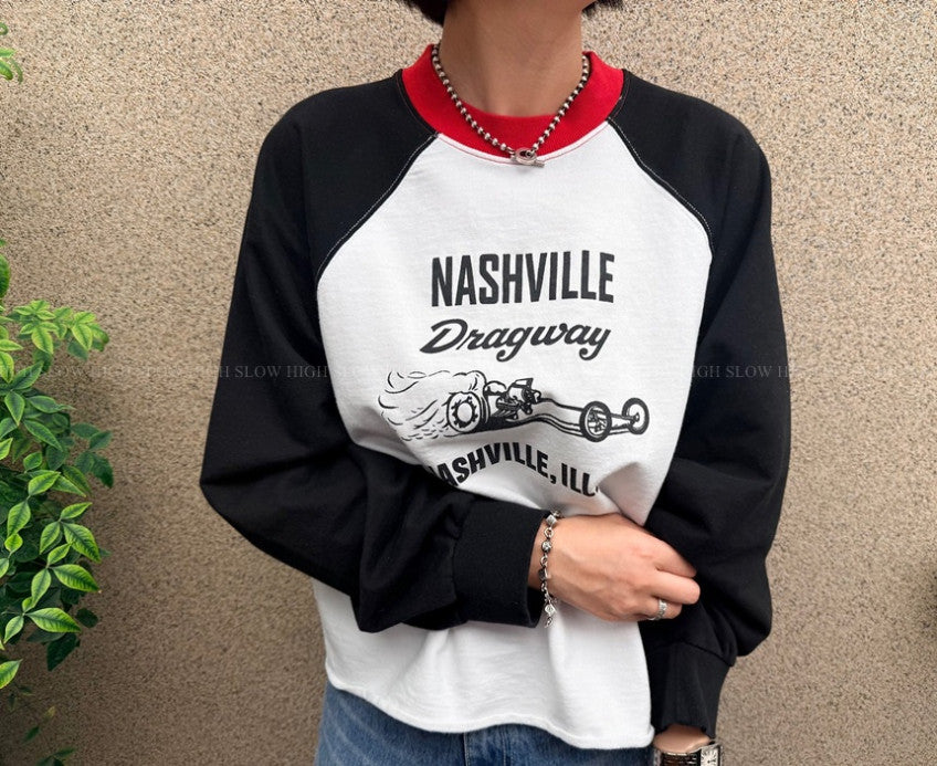 🤍 [빈티지 워싱] 내슈빌 나그랑 긴팔 티셔츠 | Nashville Vintage Raglan Tee