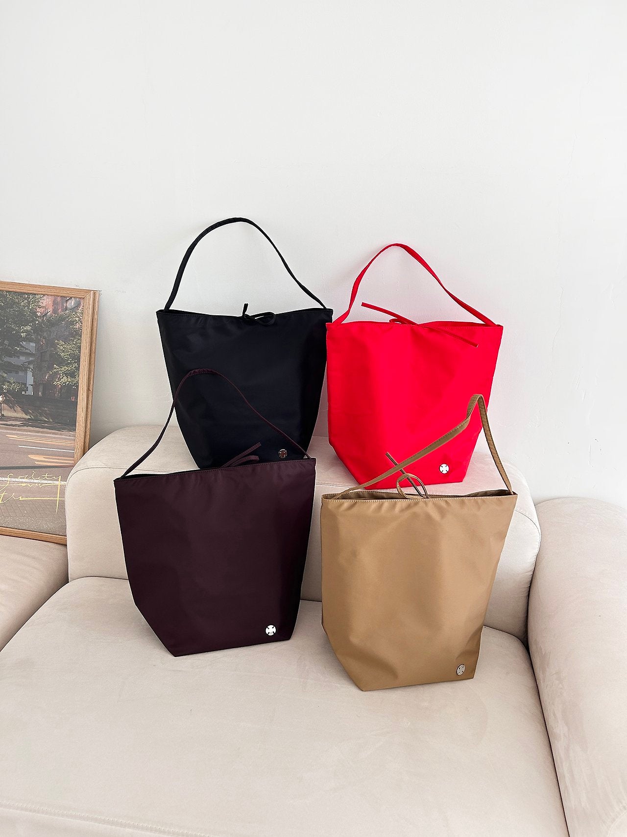 ✨🖤 더 *우 파크 스타일 프리미엄 나일론 숄더백 | Lightweight Everyday Tote | Travel & Daily Bag | 미니멀 데일리백