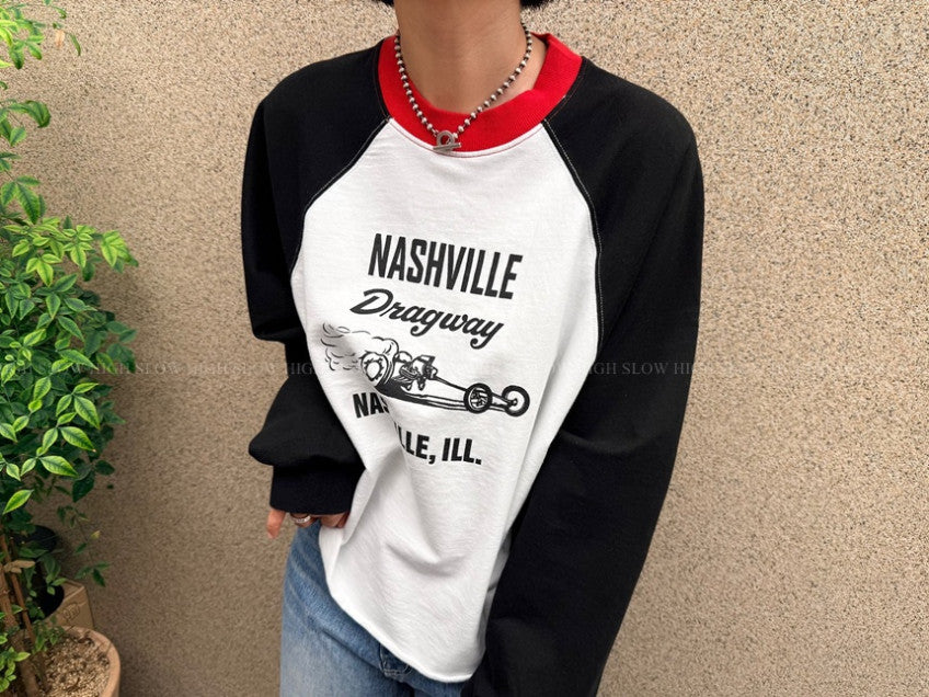 🤍 [빈티지 워싱] 내슈빌 나그랑 긴팔 티셔츠 | Nashville Vintage Raglan Tee