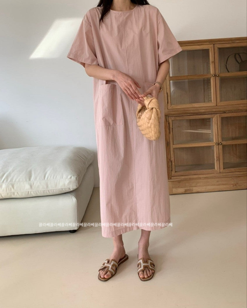 🌿 [럭키룸] 77까지 추천✨ 입는 순간 날씬해 보이는 바스락 포켓 롱원피스 Lucky Room Pocket Long Dress