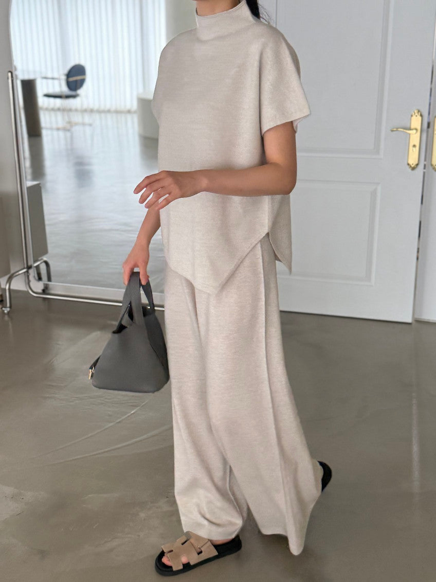 ✨ [PREMIUM LINE] 미네르바 홀가먼트 사이드 슬릿 모크넥 탑 | Minerva Wholegarment Side Slit Mock Neck Top