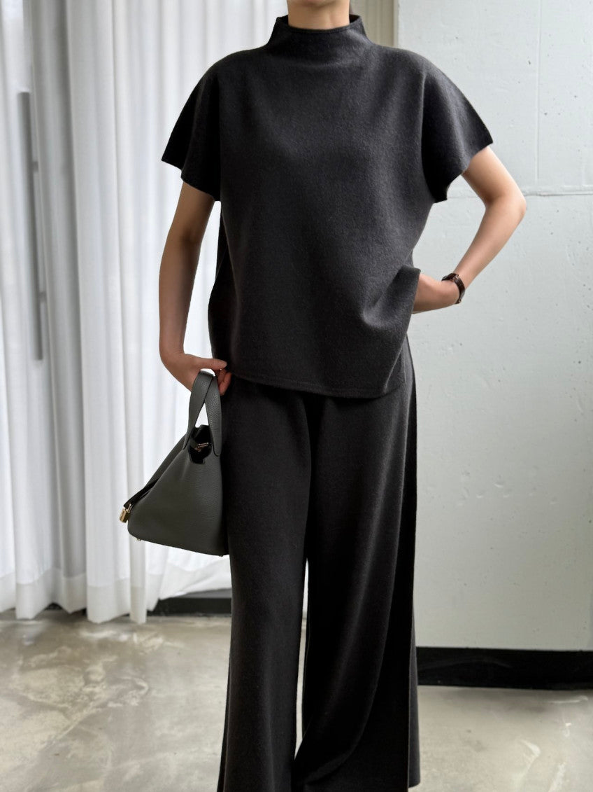 ✨ [PREMIUM LINE] 미네르바 홀가먼트 사이드 슬릿 모크넥 탑 | Minerva Wholegarment Side Slit Mock Neck Top