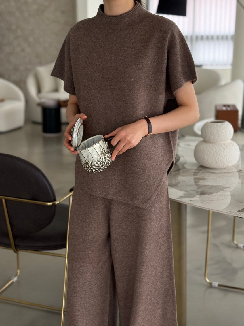 ✨ [PREMIUM LINE] 미네르바 홀가먼트 사이드 슬릿 모크넥 탑 | Minerva Wholegarment Side Slit Mock Neck Top