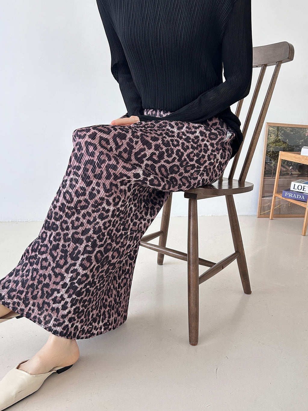 🐆 [플리츠] 레오파드 롱 스커트 | Pleated Leopard Long Skirt