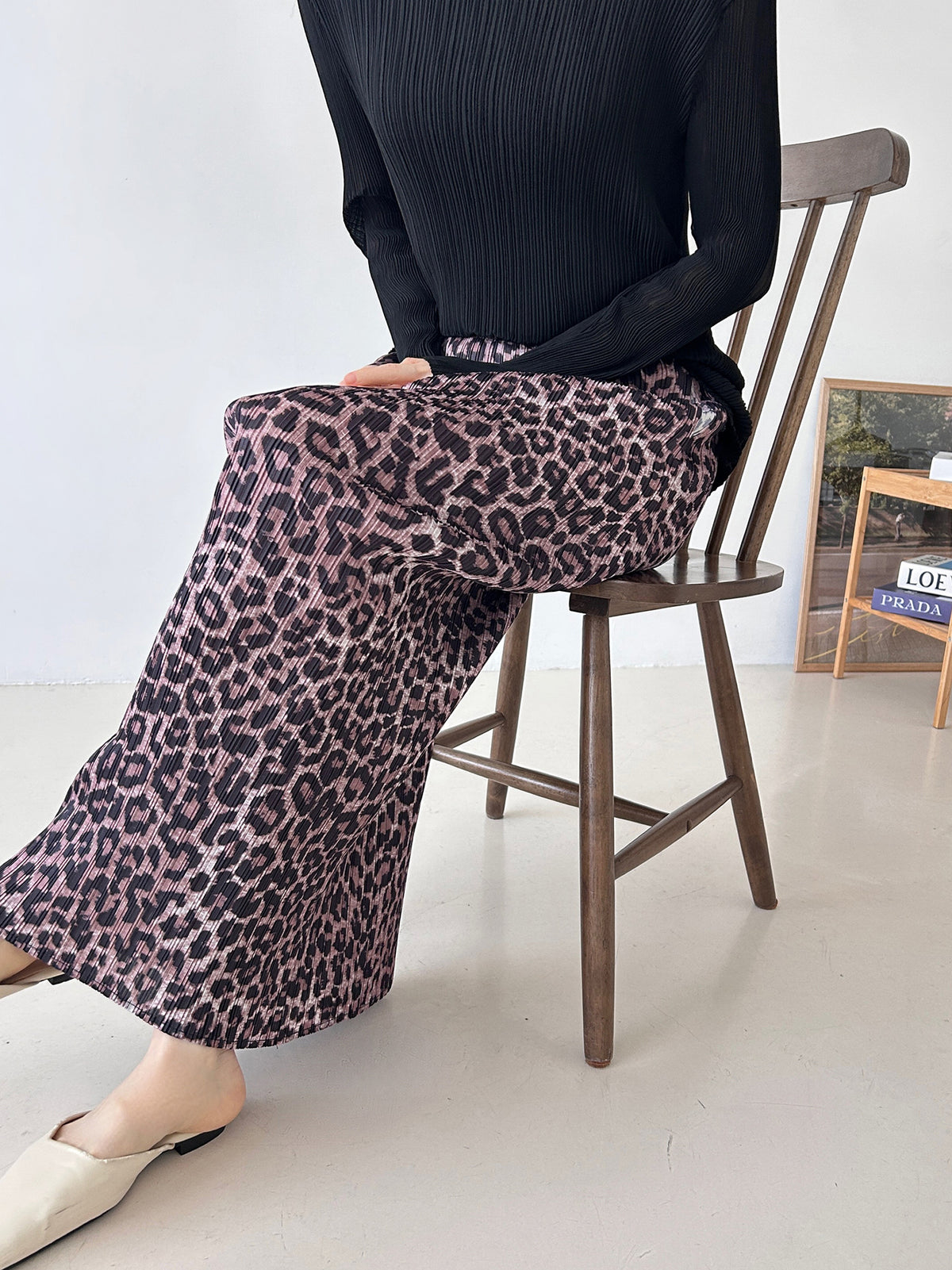 🐆 [플리츠] 레오파드 롱 스커트 | Pleated Leopard Long Skirt