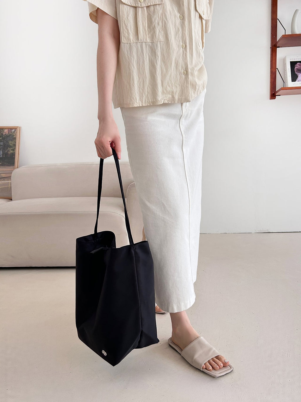 ✨🖤 더 *우 파크 스타일 프리미엄 나일론 숄더백 | Lightweight Everyday Tote | Travel & Daily Bag | 미니멀 데일리백
