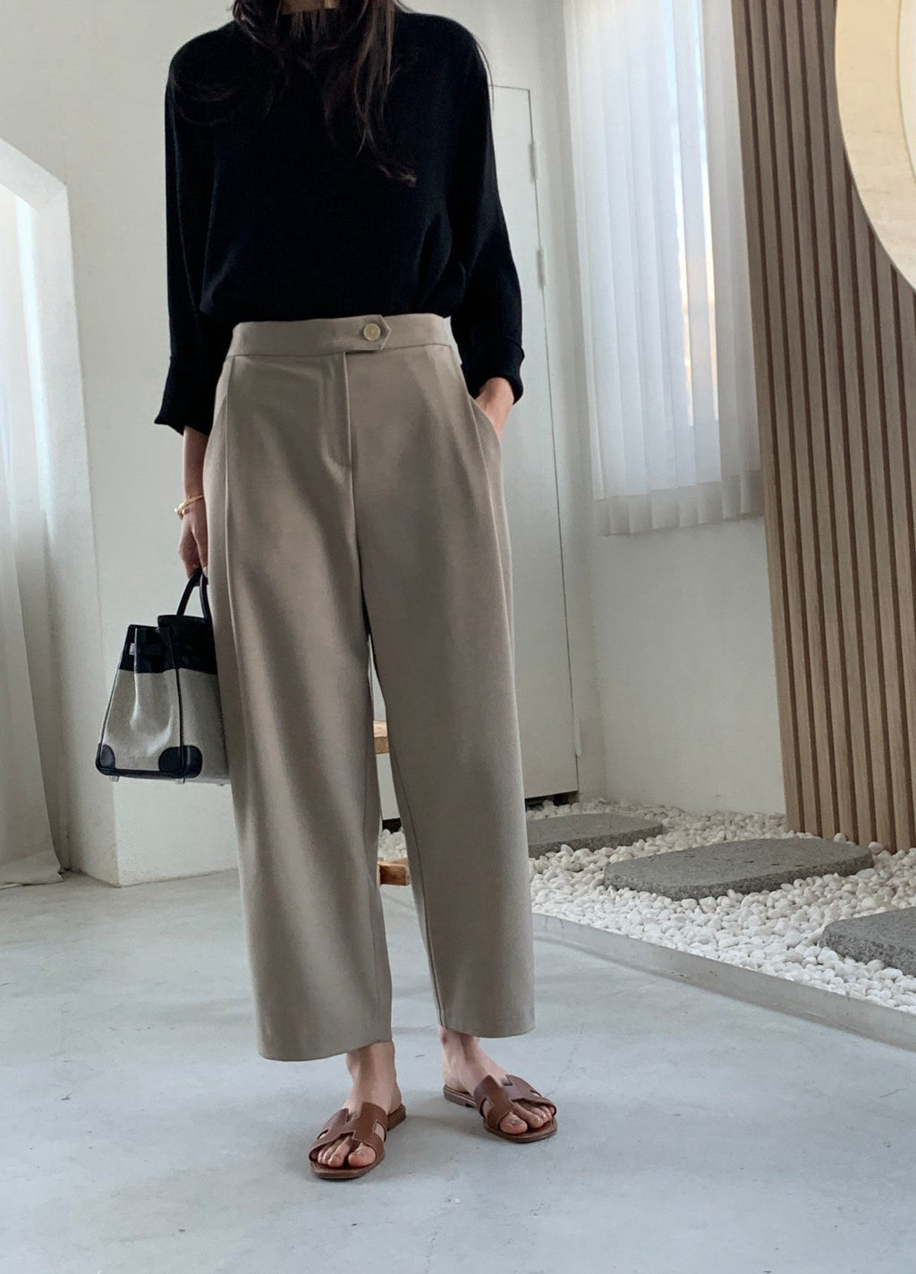 🤎 [국내생산·뒷밴딩] 럭키룸 발란 오비스포 핀턱 팬츠 | Lucky Room Banded Pleated Pants