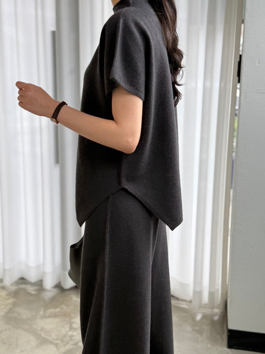 ✨ [PREMIUM LINE] 미네르바 홀가먼트 사이드 슬릿 모크넥 탑 | Minerva Wholegarment Side Slit Mock Neck Top