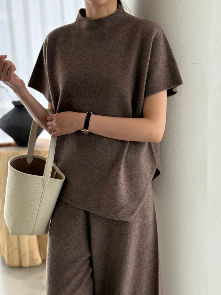 ✨ [PREMIUM LINE] 미네르바 홀가먼트 사이드 슬릿 모크넥 탑 | Minerva Wholegarment Side Slit Mock Neck Top