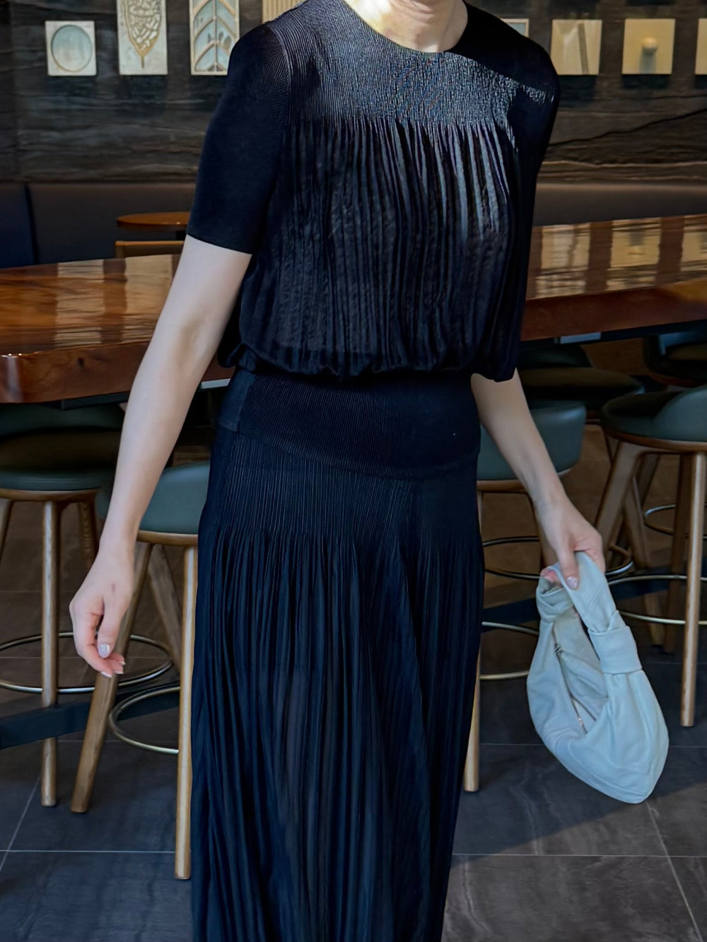 ✨🌿 ❄️셔링 쿨 플리츠 탑 블라우스 │ Shirring Cool Pleats Top Blouse │ Ultra-Light Summer Pleats Tee