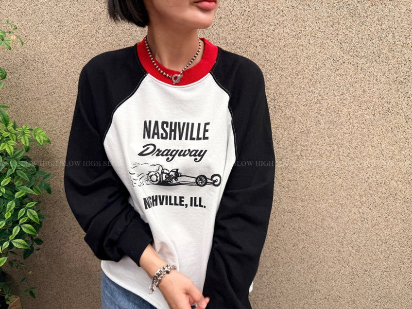 🤍 [빈티지 워싱] 내슈빌 나그랑 긴팔 티셔츠 | Nashville Vintage Raglan Tee