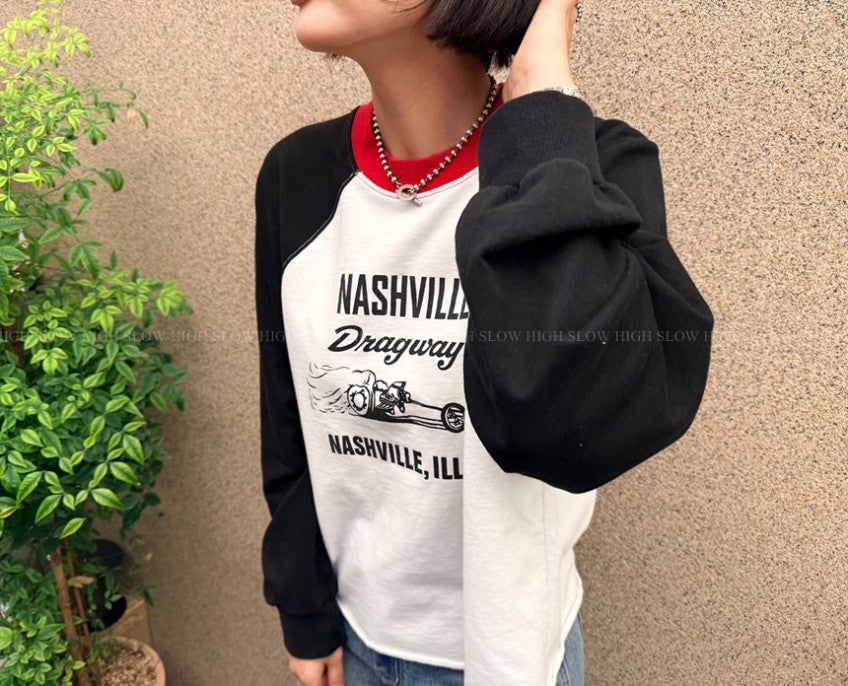🤍 [빈티지 워싱] 내슈빌 나그랑 긴팔 티셔츠 | Nashville Vintage Raglan Tee