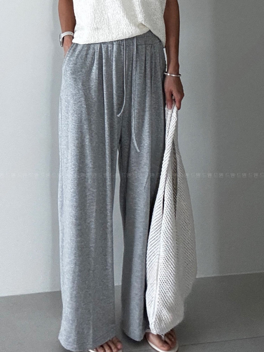 👖 [리플] 차르르 핀턱 와이드 루즈핏 데일리 트레이닝 팬츠 | Soft Flow Pintuck Wide Training Pants