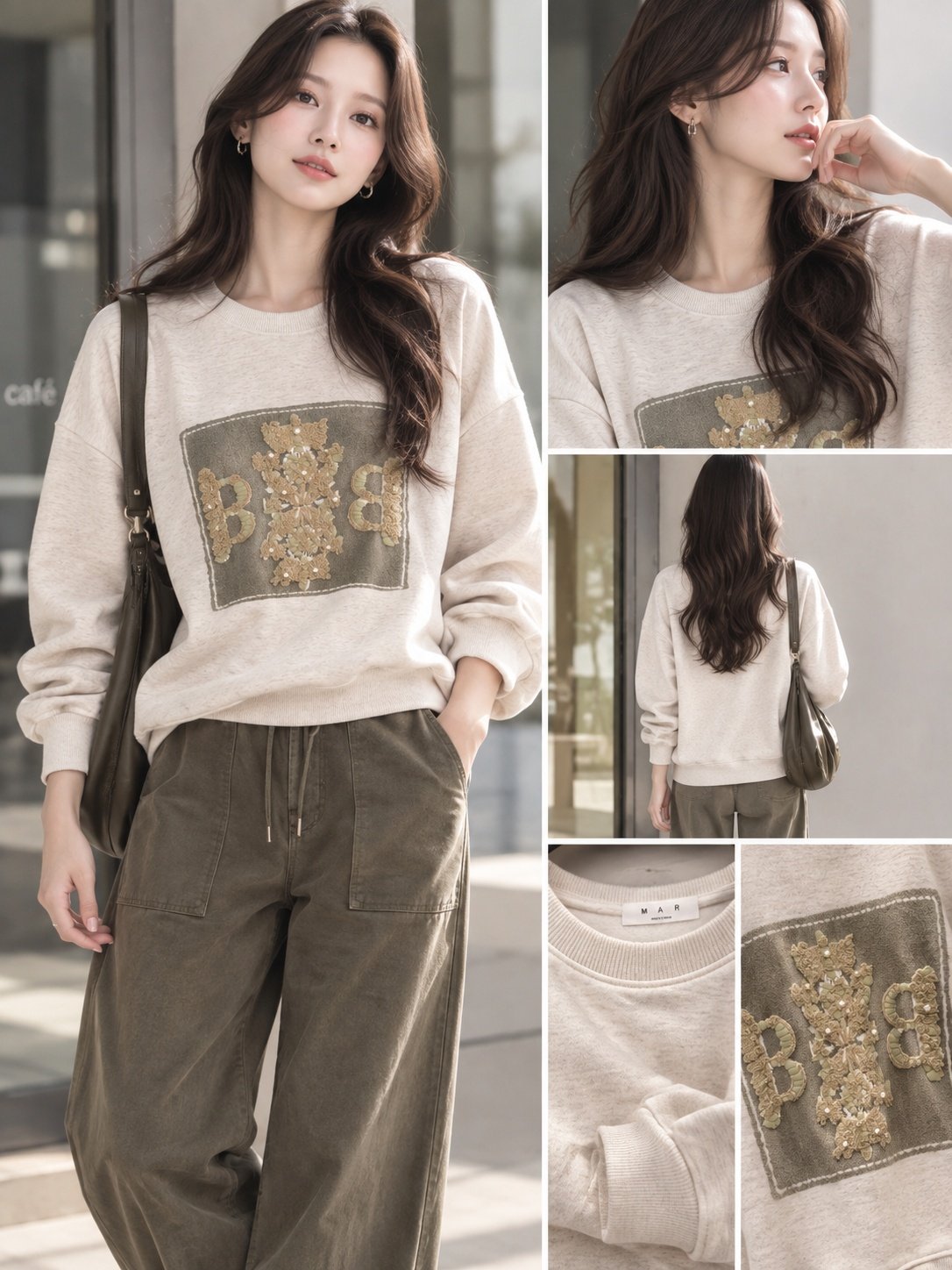 마르 BB✨ 진주 자수 맨투맨 | Pearl Embroidery Sweatshirt