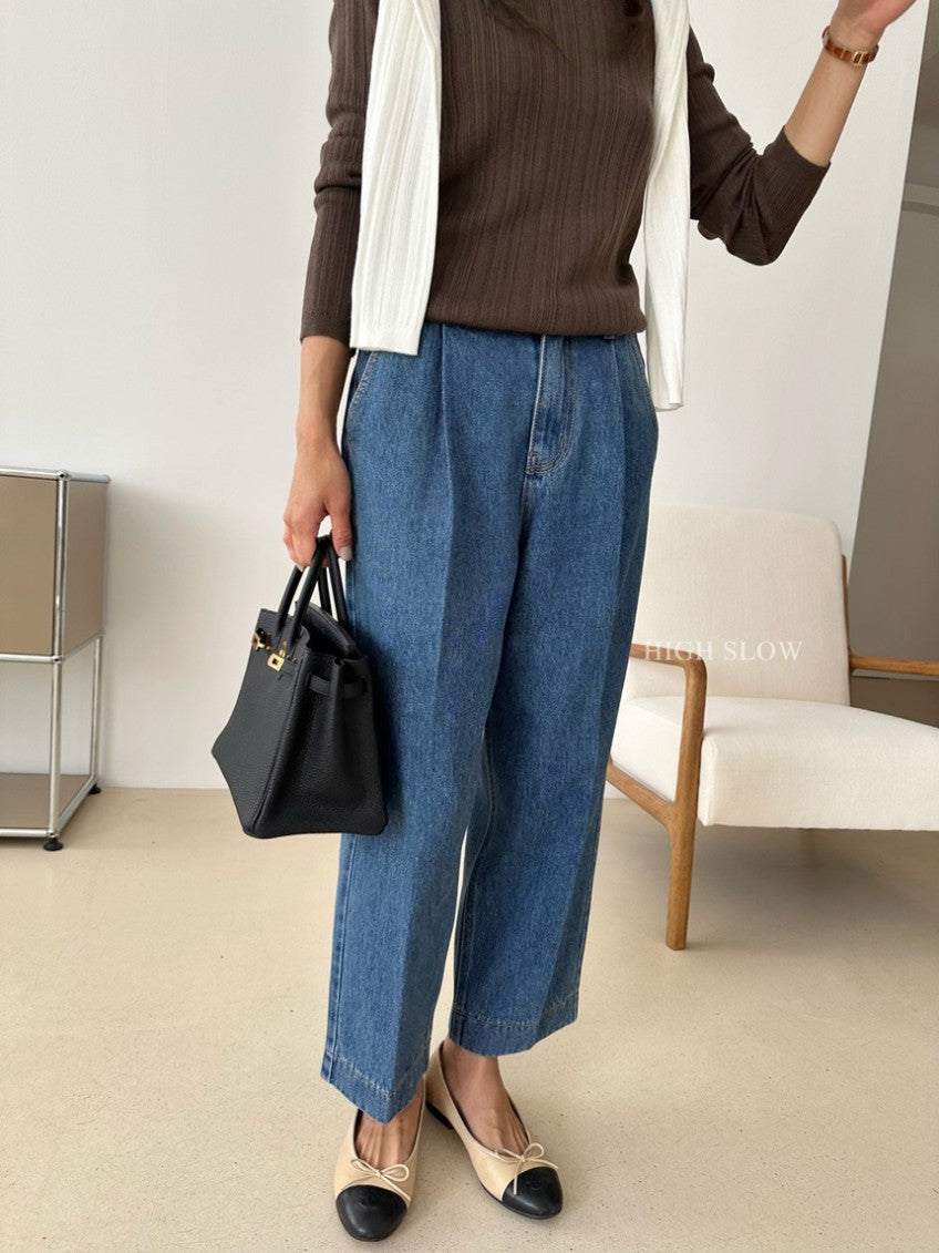 👖 카인드 미니 핀턱 데님 팬츠 | Kind Mini Pintuck Denim Pants
