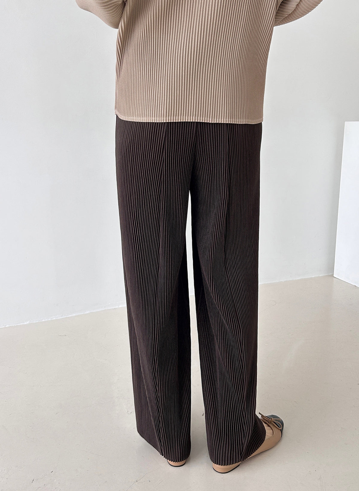 ✨ [플리츠] 도톰 롱 와이드 일자 팬츠 | Thick Pleated Wide-Leg Pants