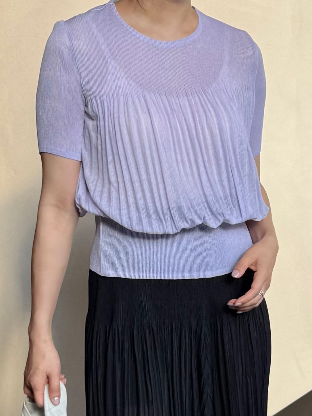 ✨🌿 ❄️셔링 쿨 플리츠 탑 블라우스 │ Shirring Cool Pleats Top Blouse │ Ultra-Light Summer Pleats Tee