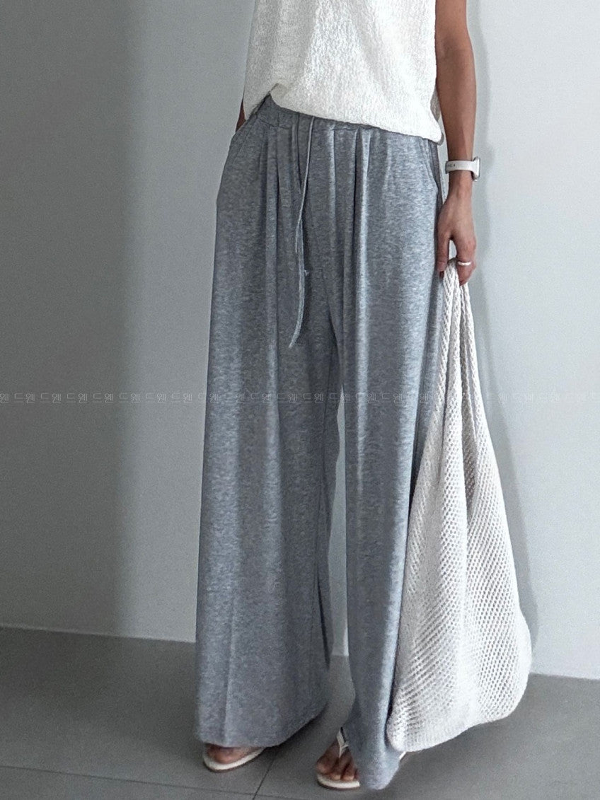 👖 [리플] 차르르 핀턱 와이드 루즈핏 데일리 트레이닝 팬츠 | Soft Flow Pintuck Wide Training Pants