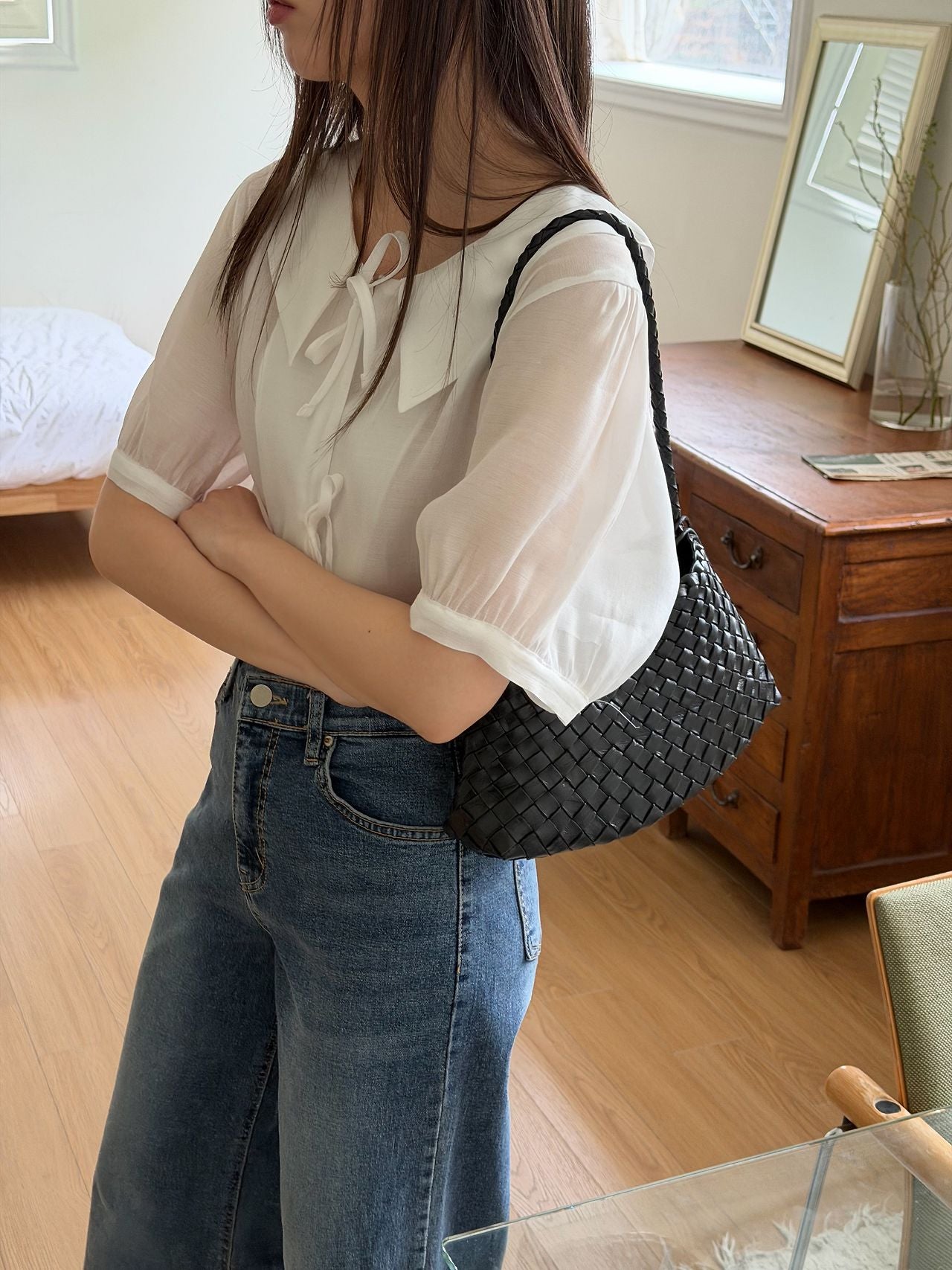 [리얼 프리미엄 소가죽] [2-4주소요] 👜🔥여름대란템 청담대치엄마들 데일리백 드래곤백 트리플점프 소가죽 위빙 숄더백🔥👜 SUMMER HOT ITEM PREMIUM WOVEN LEATHER DRAGON BAG TRIPLE JUMP SHOULDER BAG