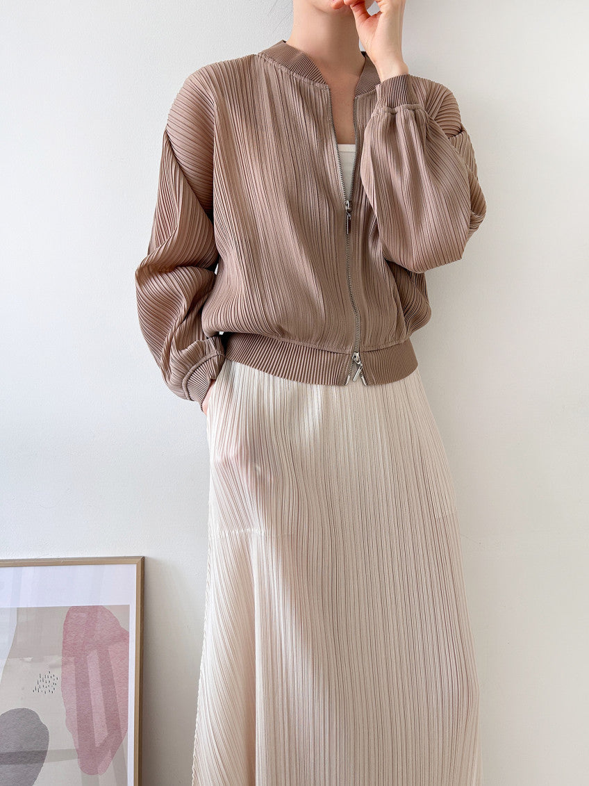 🍂✨ [77까지] 플리츠 블루종 투웨이 집업 자켓 • 고급 플리츠 간절기 아우터 • 백화점 퀄리티 데일리 자켓 • Pleated Blouson Zip-Up Jacket ✨🍂