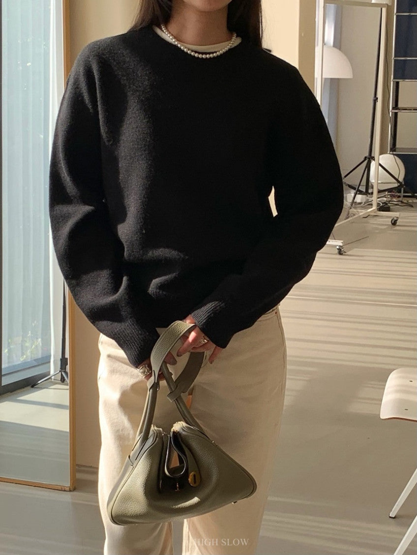 🧶 [프리미엄 라인] 슈퍼파인 메리노울 100% 홀가먼트 루즈핏 니트 | Premium Superfine Merino Wool Wholegarment Knit