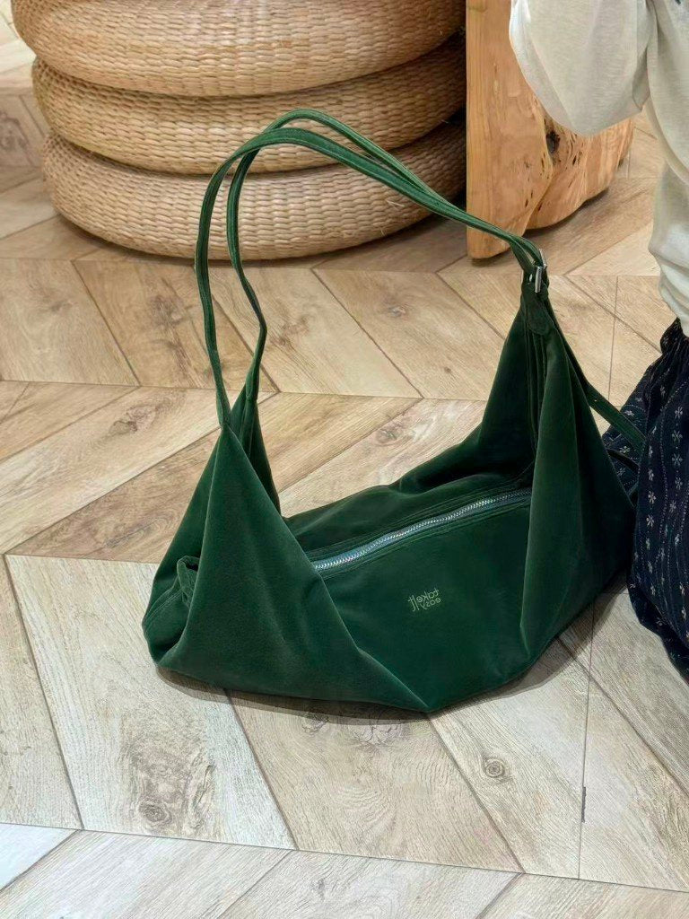 👜 [7컬러 가을 벨벳] 소프트 드레이프 빅 숄더 & 크로스백 | Crepey Velvet Soft Drape Shoulder & Crossbody Bag