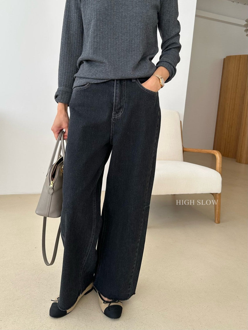 👖 카인드 굿럭 먹청 데님 | Kind Good Luck Washed Black Denim