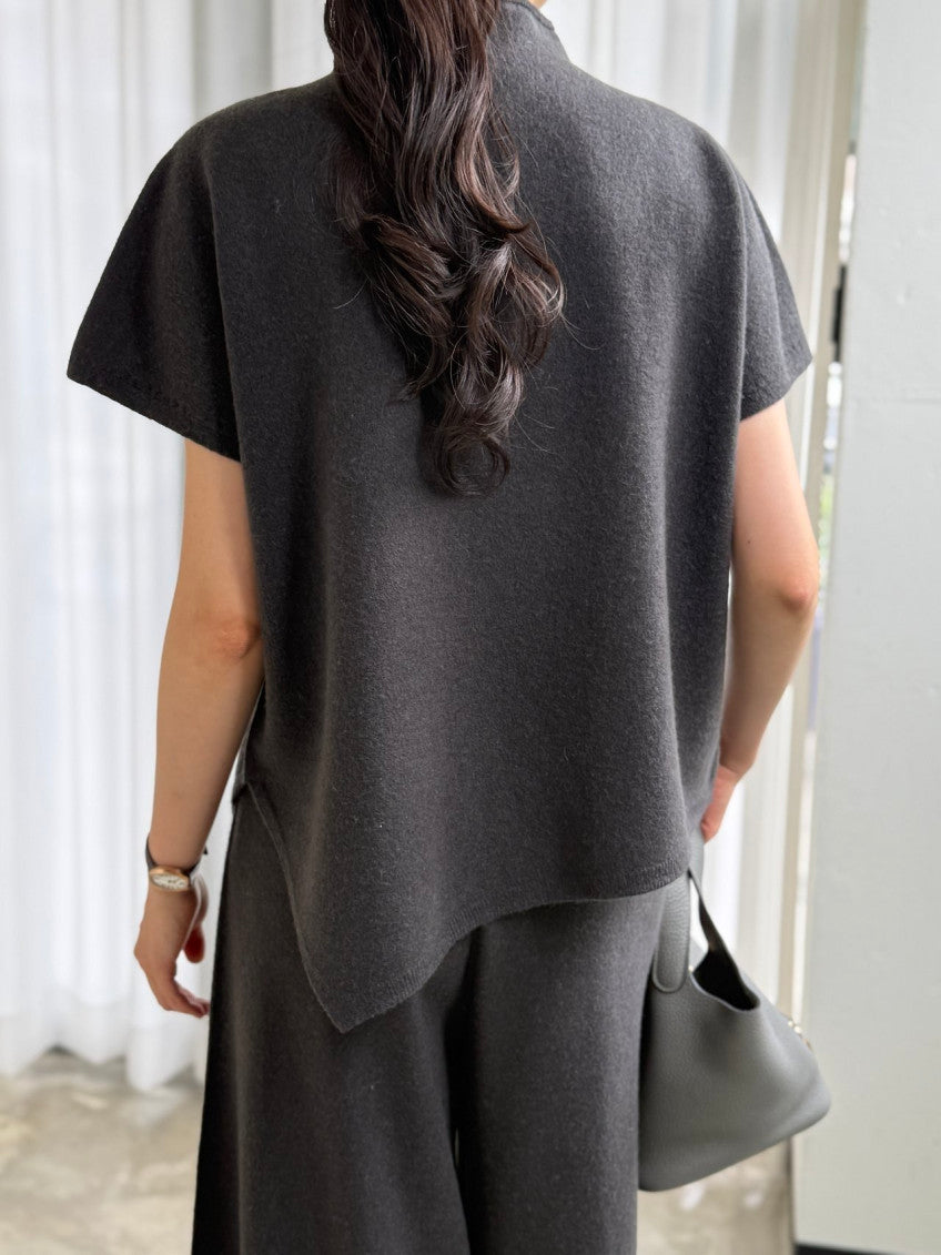 ✨ [PREMIUM LINE] 미네르바 홀가먼트 사이드 슬릿 모크넥 탑 | Minerva Wholegarment Side Slit Mock Neck Top