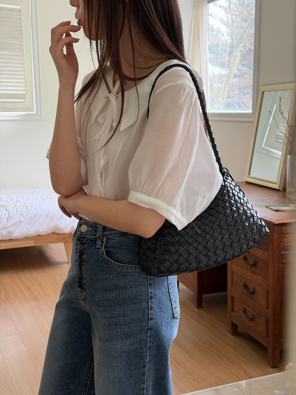 [리얼 프리미엄 소가죽] [2-4주소요] 👜🔥여름대란템 청담대치엄마들 데일리백 드래곤백 트리플점프 소가죽 위빙 숄더백🔥👜 SUMMER HOT ITEM PREMIUM WOVEN LEATHER DRAGON BAG TRIPLE JUMP SHOULDER BAG