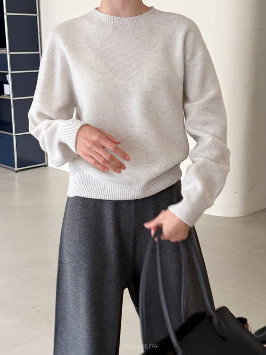 🧶 [프리미엄 라인] 슈퍼파인 메리노울 100% 홀가먼트 루즈핏 니트 | Premium Superfine Merino Wool Wholegarment Knit