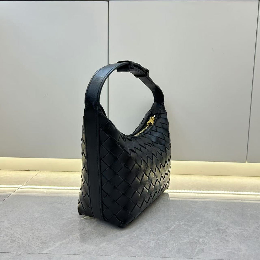 👜 [프리미엄 소가죽 100%] 보테 스타일 미니 윌리 위빙 숄더백 | Premium Genuine Leather Woven Mini Willie Shoulder Bag